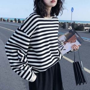 SHJ 스트라이프티 루즈핏 여자 줄무늬 오버핏 캐주얼