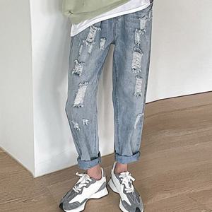 [나크21] (44~120) 통배기핏 밴딩 데님팬츠 NK11-P-40