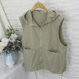 cor_후드 찡조끼VOT아노락조끼,바스락조끼,운동조끼,등산조끼,박스핏,후드조끼,남녀공용