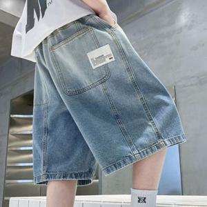 [다미주니어]절개와이드5부데님팬츠(a)아동 청반바지 초등데님팬츠 공용반바지 남아 여름 통반바지 주니어