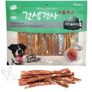 강아지 치킨 슬라이스 애견 육포 300g 훈련 간식