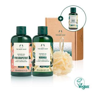 더바디샵 핑크 그레이프후룻&모링가 샤워 젤 선물세트 (쇼핑백 증정)