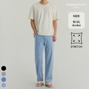 포레스트핏맨즈 (여름찐스판맨즈1탄) 남자 냉감 와이드 밴딩 스판 청바지