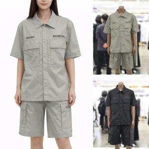 [백화점][지프] Jeep 우븐 반팔 셔츠 (JR2SHU060) 남 여 공용 남방 점퍼 오버핏 셋업 세트 자켓 로고 JR2SHU060