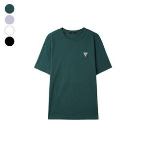 [게스] 유니 레귤러핏 라운드넥 고무삼각와펜 반팔티 NP2KE401