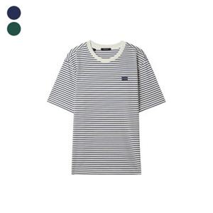 [게스][GS단독]유니 세미오버핏 싱글 스트라이프 반팔티 NP2KE407