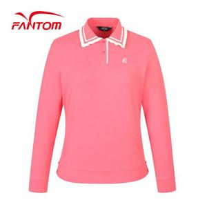 [팬텀] 여성 물결 카라 배색 긴팔 티셔츠