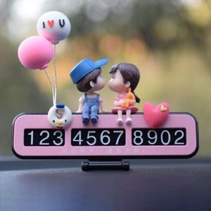 [발바리리빙]주차번호판 폰번호 알림판 뽀뽀 피규어
