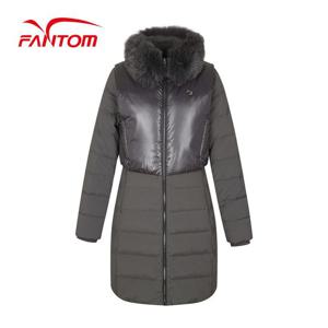 [팬텀] 여성 레이어드 배색 폭스퍼 덕다운 점퍼