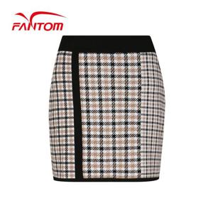 [팬텀] 여성 체크 니트 큐롯 스커트
