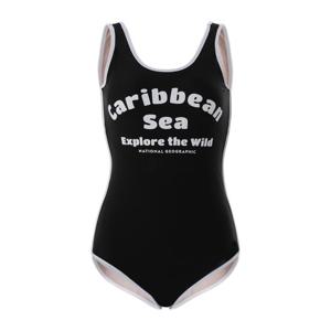 내셔널지오그래픽 N232WWO410 여성 배색 원피스 수영복 CARBON BLACK