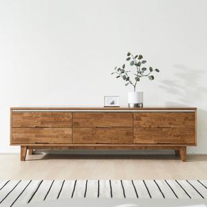 넬로우 1500 고무나무 2단 서랍 거실장 낮은원목 TV장 (착불)