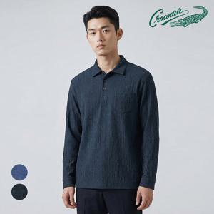 [크로커다일] 서커우븐 솔리드 카라 티셔츠 CDAAATS1451