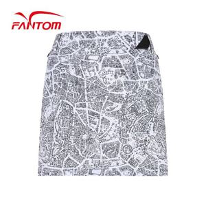 [팬텀] 여성 패턴 프린트 백 플리츠 큐롯 스커트