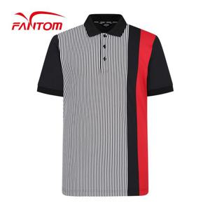[팬텀] 남성 스트라이프 배색 카라 반팔티셔츠