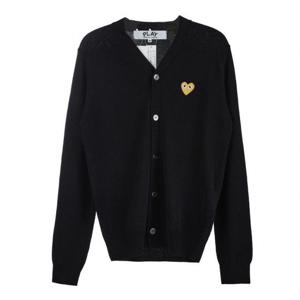 [꼼데가르송] 남성 하트 로고 패치 울 가디건 P1N050 BLACK