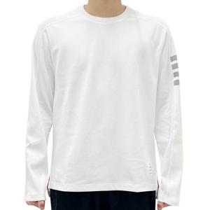 (명품) 톰브라운 사선 완장 사이드 슬릿 긴팔티 화이트