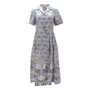 [비꼴리끄]린넨 프린트 스포츠카라 원피스 B242WO2280