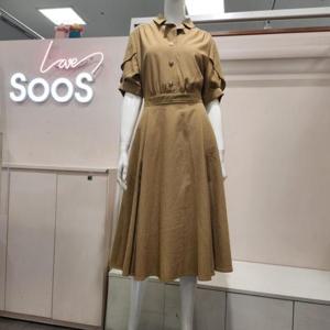 수스 HC04 뒷밴딩 포인트 플레어 원피스 S242BOP506