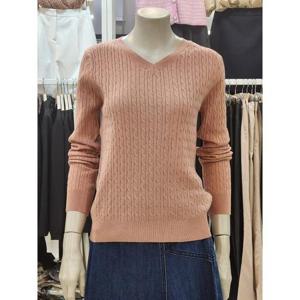 SOUP 세이브존07 여성 브이넥 꽈배니 니트 SA9LK91