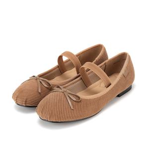 [바바라(슈즈)]코듀로이 리본 메리제인 플랫슈즈 BBH531BL