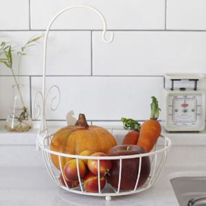 철제 과일 바스켓 아이보리 바나나걸이 과일 바구니