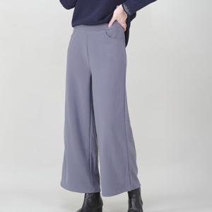 애비뉴투지 엄마옷 도톰한 기모 스판 겨울 밴딩 주머니 와이드 통바지 P01448