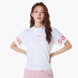 [르꼬끄골프] [온라인전용] 여성 레터링 포인트 하프넥 티셔츠 (GQ122LTS32)