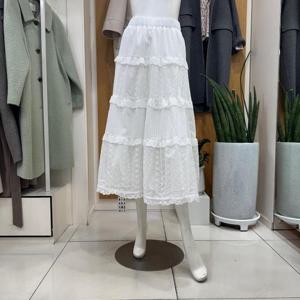 클리지 DP01 코튼 플라워 레이스 롱 스커트 CP3WSK01