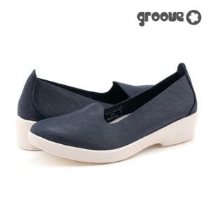 [그루브]SUNNY 여성 스킨 핏 컴포트 슬립온 로퍼 네이비 H0308015MA-W 4CM