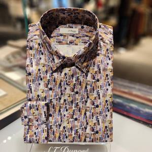 [듀퐁셔츠] 듀퐁셔츠 SE4FM21LS327SPU 24FW 면 레이온 프린트 슬림 핏 남방 SE4FM21LS327