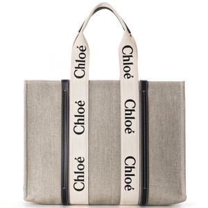 끌로에 우디 라지 토트백 45 화이트 블루 CHC22AS382 I26 91J