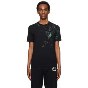 모스키노 티셔츠 블랙 코튼 티셔츠 241720M213013