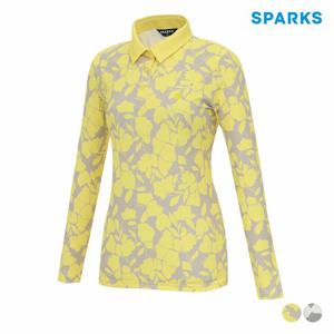 [스팍스]여성 플라워 패턴 긴팔 카라 티셔츠 SP1LTS004