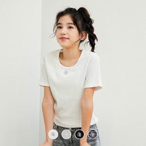 [지오다노주니어] 03395521 소프트 스판 U넥 반팔티