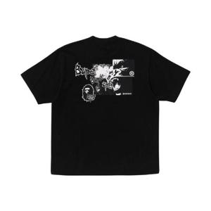 베이프 매드 에이프 그래픽 로고 릴렉스드 핏 티셔츠 블랙 0ZXTEM110341M