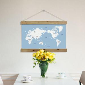 아트박스/꾸밈 ca344-우드스크롤_60CmX40Cm-세계지도(한글)