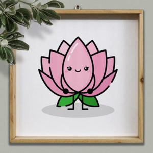 아트박스/꾸밈 ig404-우드프레임액자_연꽃캐릭터