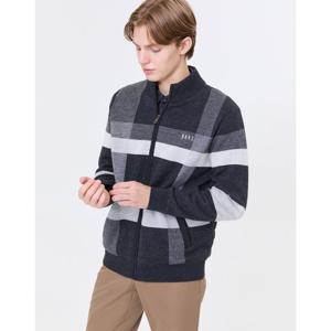 닥스 골프 남성 24FW 스테디셀러라이트 다운 방풍 체크 집업 니트 (CHARCOAL GRAY) WGSW4D851CG
