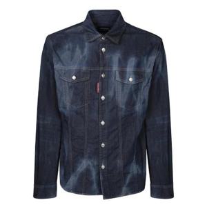Dsquared2 디스트레스드 아이콘 웨스턴 데님 셔츠 S79DL0040S30341 470 TP944280627