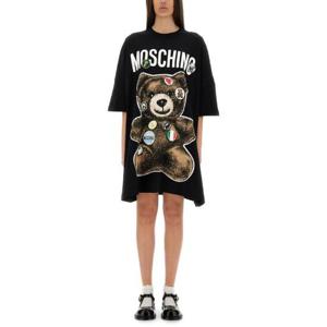 모스키노 테디베어 프린트 크루넥 티셔츠 드레스 04400442 1555 TP934957522