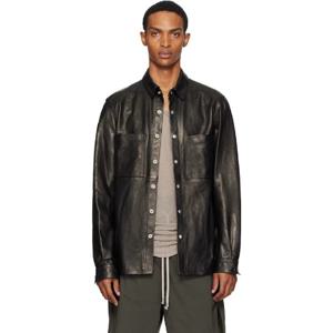 릭오웬스 가죽재킷 블랙 콘코르디안 아우터 가죽 재킷 252232M181004