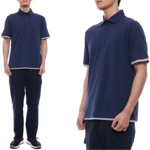 [브루넬로쿠치넬리] 25SS 남성 페이크 레이어드 폴로 반팔티셔츠 (M0B133966 CCV61 25S)