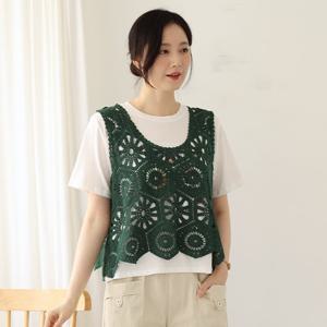 [웬디즈갤러리]제이딘 레이스 니트 조끼 /시스루 산책 러블리 여성 RKN153