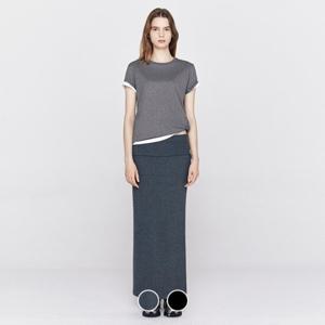 [지오다노]여성 립 스판 풀밴딩 사이드 슬릿 옆트임 저지 롱 스커트 치마 165901