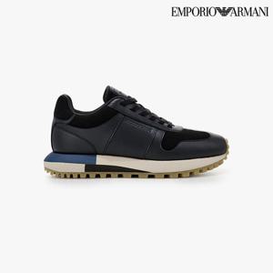 [엠포리오 아르마니]남성 펠트 인서트 레더 스니커즈(A515331009)