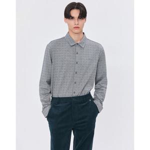 닥스 골프 남성 24FW 품절임박스테디셀러레터로고 체크 긴팔 폴로 셔츠 (GRAY) WGTS4D652G2