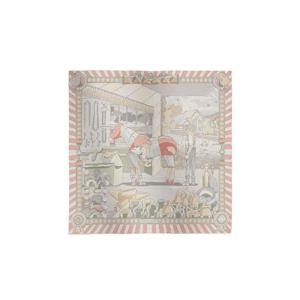 에르메스 포니 피트 스탑 더블 페이스 스카프 90 로즈 뿌드르 그리 블랑 H904207S05