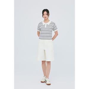 [잠뱅이]유니) 면스판 노말워싱 와이드핏 5부 AP2WL5342-CR