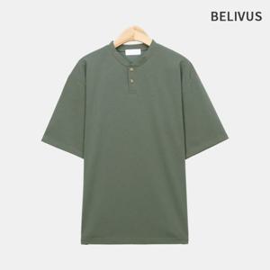 빌리버스 남자 반팔 헨리넥 무지 티셔츠 BBN169